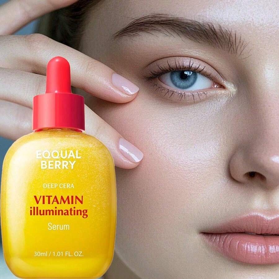 EQQUALBERRY Vitamin Illuminating Serum Skincare Products – Brightening Vitamin C Serum With Niacinamide | Strengthens Skin Barrier | Hydrates Using Ceramide And Hyaluronic Acid, Facial Care Products,1.01oz / 30ml,Korean Skincare Products,Valentine's Day Gift - 黃瓶 - 查看 1
