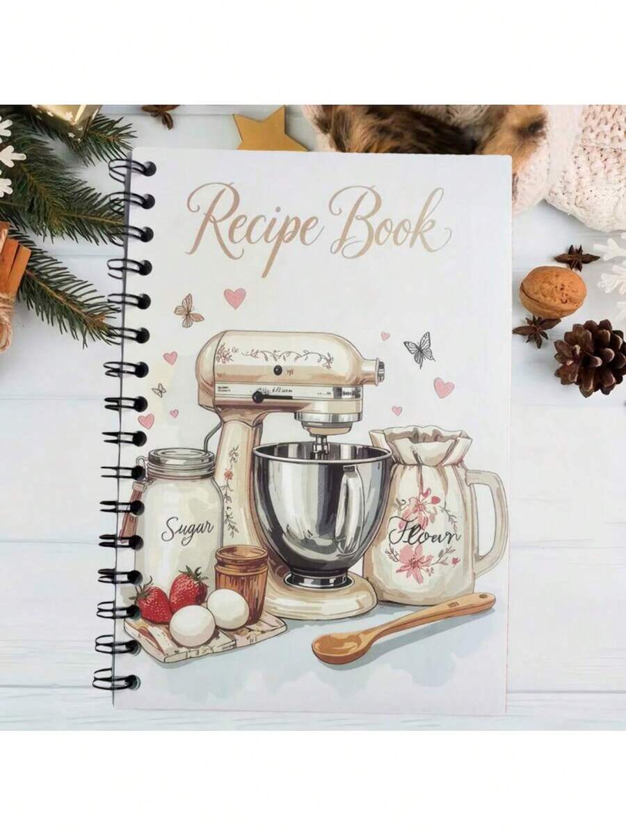1pc Personalized Recipe Notebook - Handmade Spiral Notebook - Blank Recipe Book For Organizing Your Home Recipes Recipe Notebook Where You Can Write Down Your Own Recipes. - Nhiều màu - Xem 1