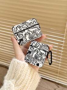 Creative Black & White Graffiti Earphone Case Suitable For Apple Earphone Case 1/2/3/4/Pro/Pro2(Nd)/Pro(3rd) - Black - View 6