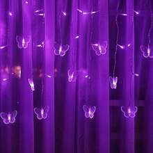 3.5m/114.8ft Butterfly Shaped LED Icicle String Lights, 8 Lighting Modes, USB Powered, Fairy Lights For Window, Room, Bedroom, Christmas, Wedding, Party, Dorm, Garden Decor, Elegant Lighting - Multicolor - View 1