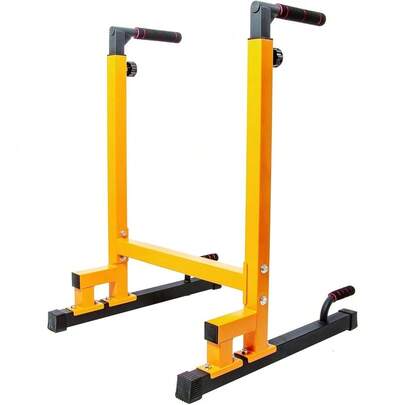 Steel Frame Dip Station With Adjustable Height, 500 Pound Weight Capacity – Upper Body Workout Home Gym Equipment For Triceps, Push & Pull Ups, Leg Raises, And Bench Press