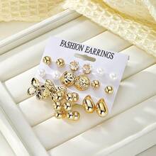 VKME 18件套金属材质蝴蝶结不对称卡片耳环 - XH92825187-88 - 查看 7