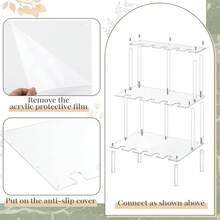 1 Set Acrylic 3-Tier Champagne Tower, Wine Glass Display Rack, Stemware Holder, Tabletop Champagne Cup Stand, Suitable For Wedding, Birthday, Party, Back To School, Cocktail Display - Transparent - View 7