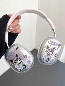 Sanrio 1pc Cartoon Cute Kuromi Headphone Case - Transparent TPU Bluetooth Earmuff Protective Cover For Girls, Compatible With Airpodsmax / Airpodsmax 2 - Purple - View 7