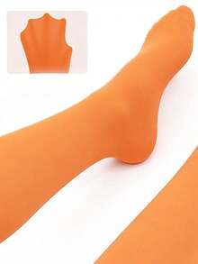 1条/2条糖果绿连裤袜，女童橙色天鹅绒连裤袜，弹力荧光绿无束缚舞蹈连裤袜，假日外穿芭蕾舞连裤袜，亮色春季外出基础款舞蹈连裤袜，时尚青春天鹅绒连裤袜，适合所有季节 - 彩色 - 查看 3