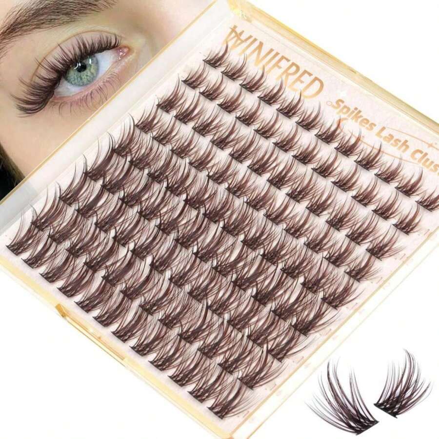 Winifred Brown Lash Clusters Natural Cluster Eyelash Extensions Wispy Eyelash Clusters Manga Anime Lash Extension 16mm Dark Brown Individual Lashes - ColorD - View 1