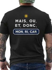 Funny French Aperitif For Men; Pastis Back Print T-Shirt - Humorous Design With French Drinking Phrases. Breathable Cotton T-Shirt With Short Sleeves And Round Neckline For Social Gatherings; Casual Wear - Gift For Wine Lovers - màu đen - Xem 6