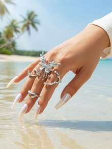 imoli 4 cái Bướm trang trí có cấu trúc vòng - Bạc - Xem 7