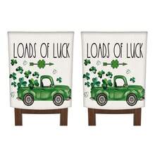 2/4/6PCS St. Patrick's Day Green Truck Chair Cover, Shamrock Printed Chair Cover For Kitchen, Party, And Dining Room - Green - View 13