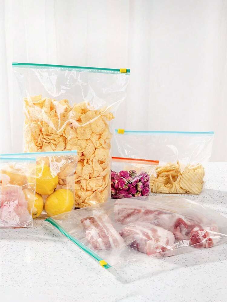 45pcs Reusable Freezer Bags, Food Storage Bags, Airtight Seal Bags For Refrigerator, Freezer, Food Organization, Clothes Storage - 10/15/20/45 Pcs - Multicolor - View 7