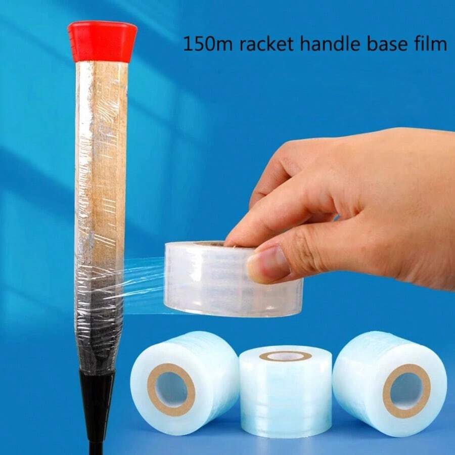 1 Roll 150m Badminton Racket Handle Grip Transparent Underlay Film, Tennis Racket Grip Cushion Underlay Film - Multicolor - View 1