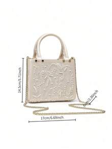 Elegant And Stylish Pearl Bags, Women's Mini Handbags, Women's Chain Crossbody Bags, Fashionable Small Handbags, Women's Luxury Designer Wallets, And Women's Fashion Bags. - White - View 3