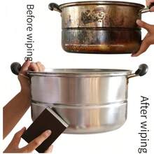 Esponja mágica de emeri marrón para limpieza de utensilios de cocina, lavado de platos, eliminación de manchas, descalcificación, eliminación de óxido y fregado. Paquete de 1/5 unidades, reutilizable, fácil de usar y herramienta de limpieza eficiente adecuada para limpiar superficies difíciles - Borrador de esponja de diamante - Ver 9