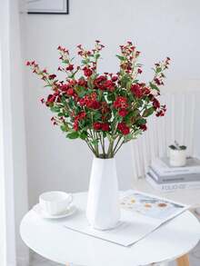 1/80pcs Artificial Rose Flower Bouquet, Home Tabletop Vase Decor, Wedding Decoration, Outdoor Garden Decor, Birthday Party Decor, Photography Prop, Wedding Floral, Desktop Decor, Floral Decor, Artificial Flower, Valentine's Day Decor, Home Decor, Valentine's Day Gift For Boyfriend/Girlfriend - Red - View 10