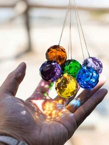 20mm Colorful Crystal Ball Vintage Crystal Pendant Rainbow Suncatcher Suitable For Window Decor, Garden Wind Chime Crafting - A - View 5