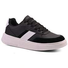 Tênis Casual Masculino Street Original Leve, Confortável e Moderno Sapatenis R1725 - Preto/Branco - Visão 1