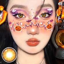 3D Contact Lens Case Kit, Portable Travel Accessory For Daily Outdoor Use, Festive Gift,Halloween Cosplay Exclusive, Costume Party, For Daily Life, Parties, Concerts, Christmas And New Year Makeup - 棕色 - 查看 4