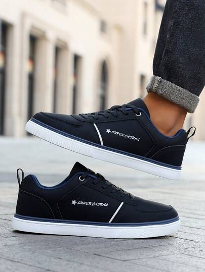 Men's Retro Sneakers | Men's Skateboarding Shoes | Vintage European Style Low-Top Shoes, Suede Decor | Fashion Sneakers | Casual Street Tennis Shoes