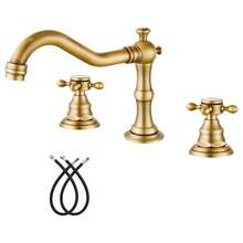 Zhuomixer 8-Inch Wide-Spaced Bathroom Basin Faucet (Antique Brassl), Dual-Handle Three-Hole Bathroom Sink Faucet, Hot/Cold Water Mixer With Pop-Up Drain Plug, Suitable For Bathrooms, Kitchens, Laundry Rooms, RVs, Hotels, Apartments, Washroom Sinks, And Vanity Sinks - Antique Brass - View 12