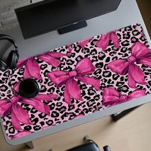 Mouse Pad/Desk Mat/Computer Mat, 2D Flat, Extra Large XXL XL L M Gaming Mouse Pad, Beautiful And Stylish Mouse Pad - Large Size Desk Mat With A Light-Colored Background, Hand-Drawn Bow And Black Leopard Print Pattern, Non-Slip Rubber Base, And High-Density Octagonal Texture Design That Firmly Grips The Desktop. Exquisite Edging And Printing Technology Ensure The Surface Remains Clear And Vibrant Even After Multiple Washes. This Is A Popular Mouse Pad And An Excellent Gaming Mouse Pad. - A - View 13