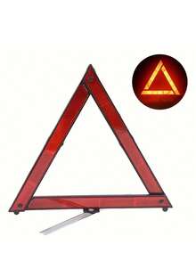 High Visibility Day & Night | Foldable Car Warning Triangle | Portable Roadside Emergency Stop Sign, Plastic Material | Breakdown Safety Equipment. 1 Reflective Safety Triangle, High Visibility Foldable Warning Sign, Plastic Material Not Easy To Damage, Day & Night Reflective Clarity, Quick Deployment For Roadside Breakdown Or Emergency Stop, Portable Design Does Not Occupy Vehicle Space, Solving The Pain Points Of Unclear Warning And Inconvenient Tools In Emergencies. Essential Safety Warning Tool For Drivers - Tripod - View 6