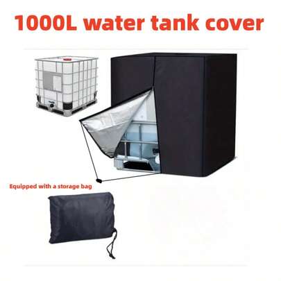 غطاء خزان/برميل المياه الخارجي IBC قطعة واحدة، أسود مع حقيبة تخزين، غطاء واقي لخزان/برميل المياه في الفناء مع سحاب/خطاف وحلقة وسحاب أسفل، يحمي خزان المياه من الغبار والطحالب، عيد المرأة، الضروريات السفر، هدايا الزفاف، Y2k، غرفة النوم، اكسسوارات السيارات للنساء، ديكور المطبخ