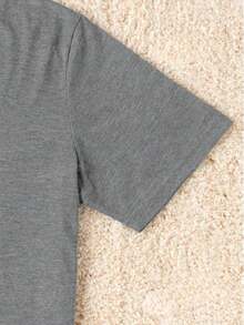 Camiseta de Algodón con Estampado Gráfico de Leopardo, Camiseta Casual Suave de Manga Corta 100% Algodón 220g - Gris Claro - Ver 3