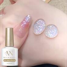 MIANEL 10毫升冬季蓝白闪粉凝胶指甲油 2026新款浅粉色美甲蓝色美甲白色美甲细闪指甲油情人节美甲礼物送给女孩美甲沙龙专用美甲用品美甲 - 彩色 - 查看 8