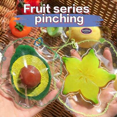 新款逼真水果毛绒挤压玩具 - 苹果、哈密瓜、榴莲，缓解压力，舒缓情绪，生日礼物、节日礼物，完美礼物