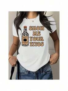 2026 Austin Inspired Tito's Vodka T-Shirt For Women – Casual And Comfortable    Round Neck Short Sleeve Knit Polyester Tee, Fashionable ForDaily Wear- Loose 100% Cotton T-Shirt - 白色 - 查看 1