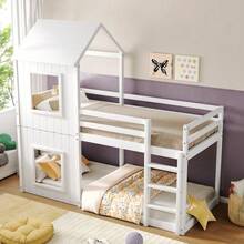 Kids Bed Frames, Headboards & Footboards - White + Pine + 90cm*200cm - View 12