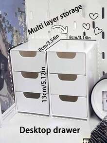 1pc Desktop Storage Box, Multi-Purpose Mini Plastic Storage Box With Drawer, Suitable For Desktop Or Wall-Mounted - Space Saving, Can Hold Cosmetics And Accessories, Handbag Shape Design, Mixed Colors, Portable Jewelry Box, Small Jewelry Box, Home Jewelry Organizer, Travel Organizer, Mini Storage Box, Travel Jewelry Zipper Box - Multicolor - View 1