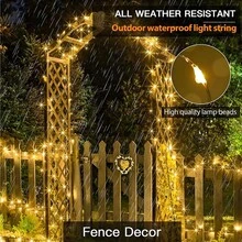 1 dây đèn LED bằng dây đồng chạy bằng năng lượng mặt trời, thích hợp trang trí ngoài trời, sân hiên, tiệc tùng, bãi cỏ, cắm trại, vườn, Giáng sinh. - Đèn dây đồng năng lượng mặt trời - Xem 9