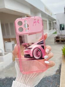 1件 粉色跑車後照鏡支架 TPU 手機殼，適用於 iPhone X XR XS Max 11 12 13 13 Pro 13 Pro Max 14 Pro Max 15 15 Pro 15 Plus 15 Pro Max 16 16 Pro 16 Plus 16 Pro Max 17 17 Pro 17 Pro Max 18 Pro 18 Pro Max - 粉色 - 查看 3
