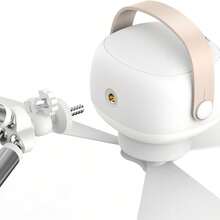 吊扇，带三脚架的露营扇，大风量可调节风量，强劲风力，静音设计 - 白色 - 查看 10