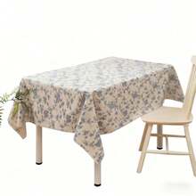 jjytMantel de Lino de Algo Azul Floral Pastoral Mantel Rectangular Mantel de Mesa de Centro de Estilo rustico para  Camping Comedor Inter y Exter 59x39 pulgadas/150x100Mesa de centro exterior - 150x100cm - Ver 1