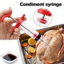 Stainless Steel Multi-Function Turkey Marinade Injector, For Food Use Only, A Versatile Seasoning Tool For Cooking And Grilling, Not For Medical Use - Red - View 8