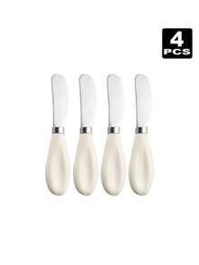 1件不锈钢黄油刀、奶酪刀、面包涂抹刀、果酱涂抹刀、调味品涂抹刀 - 白色 - 查看 6