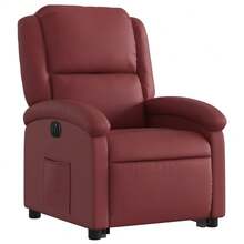 vidaXL Poltrona relax con meccanismo di sollevamento elettrico,  color bordeaux - Giallo - Visualizzare 4