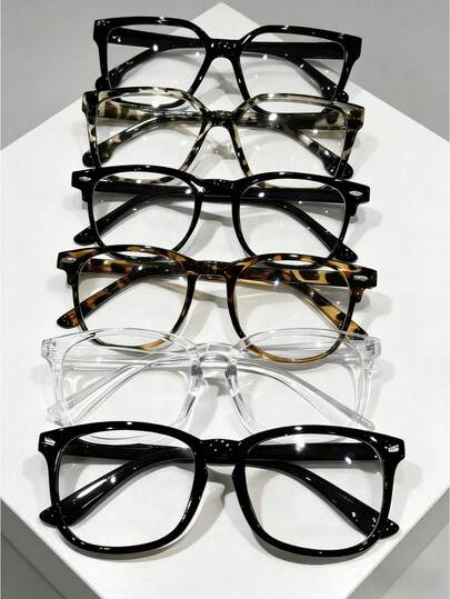 6PCS Women's Multi-Color Frame Blue Light Glasses,Made Of PC Material, Light,Y2K Style,Holiday Accessories,Mobile Phone Accessories,Blue Light Glasses Women,Fake Glasses,Clear Glasses,Glasses Women,Christmas Accessories,Halloween Edit,Suitable For Daily Office Commuting,Back-To-School Season,Gaming,Looks Of Party,Campus Study.