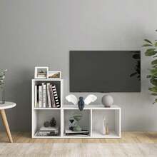 vidaXL 2 Stück TV-Schränke Weiß 72x35x36,5 cm Holzwerkstoff - Bianco - Visualizzare 1