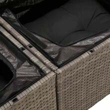 vidaXL 8-Teiliges Garten-Sofa-Set In Grau Aus Poly-Rattan, Stahl Und Glas - Grau - Übersicht 9