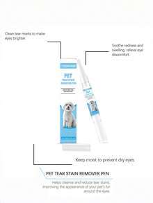 Cat & Dog Tear Stain Remover Pen, Gentle Cleaning Solution To Remove Eye & Mouth Tear Stains, Easy-Grip Face Cleaning Tool For Pets - Multicolor - View 10