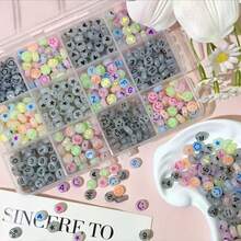 500pcs/Box Glow-In-The-Dark Letter & Number Beads, Spacer Beads For DIY Necklace, Bracelet, Craft, Jewelry Making - 500 Pieces Per Box Of Letter  Face Beads - View 11