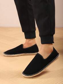 Giày nam dệt kiểu ngư dân thoáng khí, thấm hút mồ hôi, chống trơn trượt; Giày nam bằng vải lanh thoáng khí, thấm hút mồ hôi, chống trơn trượt; Giày lười nam thoáng khí, thấm hút mồ hôi, chống trơn trượt. - màu đen - Xem 6