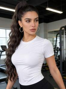 ZURO 28 Inch Long Wavy Synthetic Hair Ponytail Extension, Heat Resistant Fiber, Black/Brown, Suitable For Women, Girls, Party And Daily Use - Black Brown - View 12