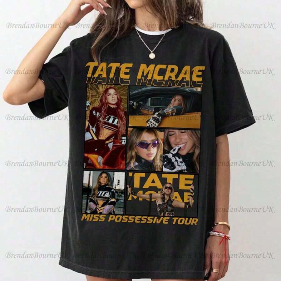 Tate McRae 2025 Concert, Tour Png Miss Possessive Tour 2025 PNG, Tate McRae Fan Gift Shirt, Tate McRae Merch, Tate McRae Graphic Pngt Shirt,AIS 729498 - 黑色 - 查看 1
