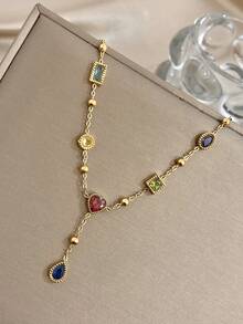 1 chiếc vòng chân hình trái tim đính đá Zirconia màu sắc tinh tế sang trọng dành cho nữ, mạ vàng 18K bằng thép không gỉ, món quà thanh lịch dành tặng mẹ, thích hợp cho Lễ Tình nhân, Tiệc tùng, Dạ hội, Hàng ngày, Hẹn hò, Ngày của Mẹ, Năm mới, Đám cưới, Đi biển, Giáng sinh, Kỷ niệm, Trang sức phong cách Boho, Quà sinh nhật, Quà tặng cho phù dâu - Nhiều màu - Xem 6