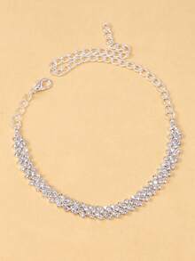 1 Peça Acessório de Joalheria Tornozeleira Multicamadas de Cristal de Moda para Praia e Resort, Adequado para Saltos Altos e Sandálias - Multicolorido - Visão 3