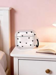 1pc Black Heart Pattern Wireless Bluetooth Earphone Protective Case Compatible With Apple 1/2/3/4, Pro/Pro2/Pro3 - Multicolor - View 5